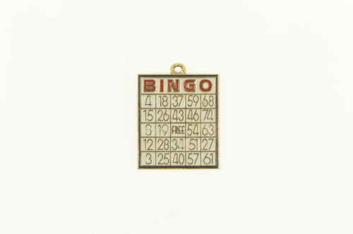 14K Bingo Enamel Game Board Charm/Pendant Yellow Gold