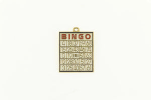 14K Bingo Enamel Game Board Charm/Pendant Yellow Gold