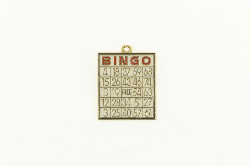 14K Bingo Enamel Game Board Charm/Pendant Yellow Gold
