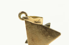 Load image into Gallery viewer, 18K Dove Bird Peace Symbol Triangle Charm/Pendant Yellow Gold