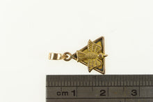 Load image into Gallery viewer, 18K Dove Bird Peace Symbol Triangle Charm/Pendant Yellow Gold