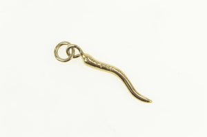 14K 3D Italian Horn Traditional Protection Symbol Charm/Pendant Yellow Gold