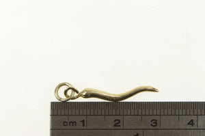 14K 3D Italian Horn Traditional Protection Symbol Charm/Pendant Yellow Gold