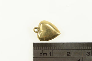 14K Victorian Forget Me Not Puffy Heart Love Charm/Pendant Yellow Gold