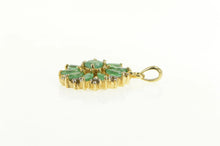 Load image into Gallery viewer, Sterling Silver Marquise Emerald White Sapphire Circle Pendant