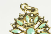 Load image into Gallery viewer, Sterling Silver Marquise Emerald White Sapphire Circle Pendant