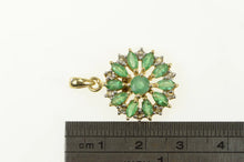 Load image into Gallery viewer, Sterling Silver Marquise Emerald White Sapphire Circle Pendant