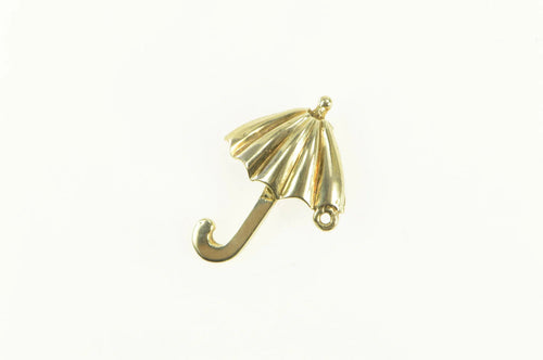 14K Ornate Stylized Umbrella Rain Spring Symbol Charm/Pendant Yellow Gold