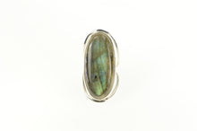 Load image into Gallery viewer, Sterling Silver Massive Labradorite Cabochon Southwestern Ring