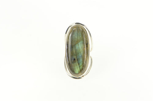 Sterling Silver Massive Labradorite Cabochon Southwestern Ring