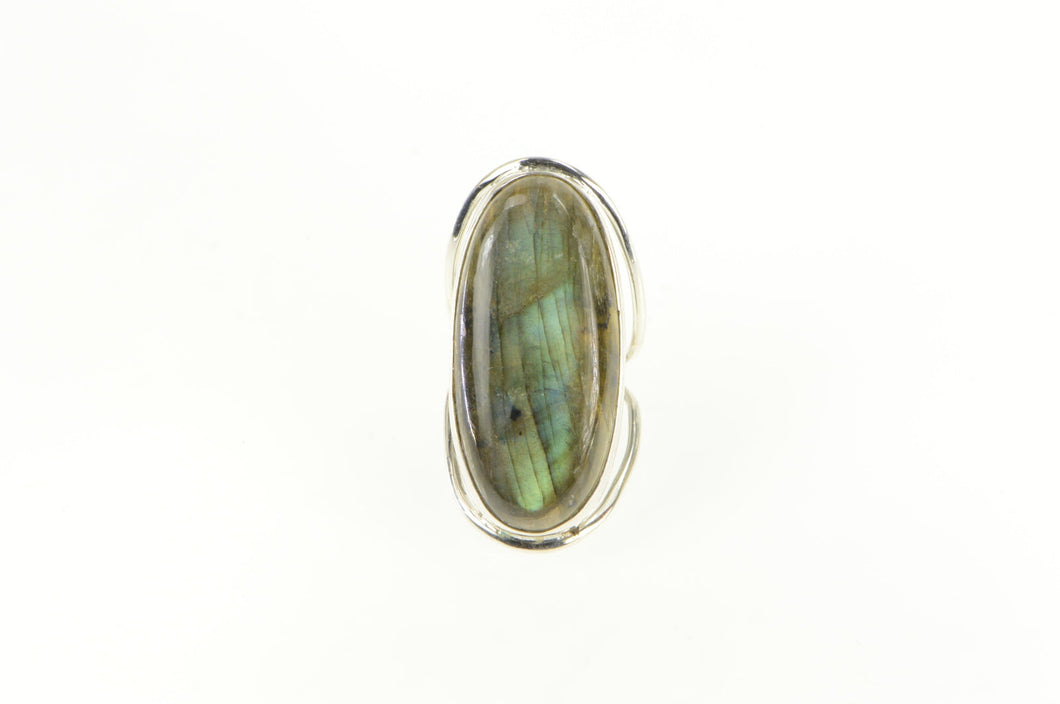 Sterling Silver Massive Labradorite Cabochon Southwestern Ring