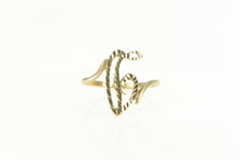 Load image into Gallery viewer, 10K Diamond Cut D Letter Initial Monogram Name Ring Yellow Gold