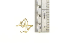Load image into Gallery viewer, 10K Diamond Cut D Letter Initial Monogram Name Ring Yellow Gold