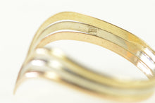 Load image into Gallery viewer, 14K Tri Tone Chevron Layered Stackable Band Ring Yellow Gold