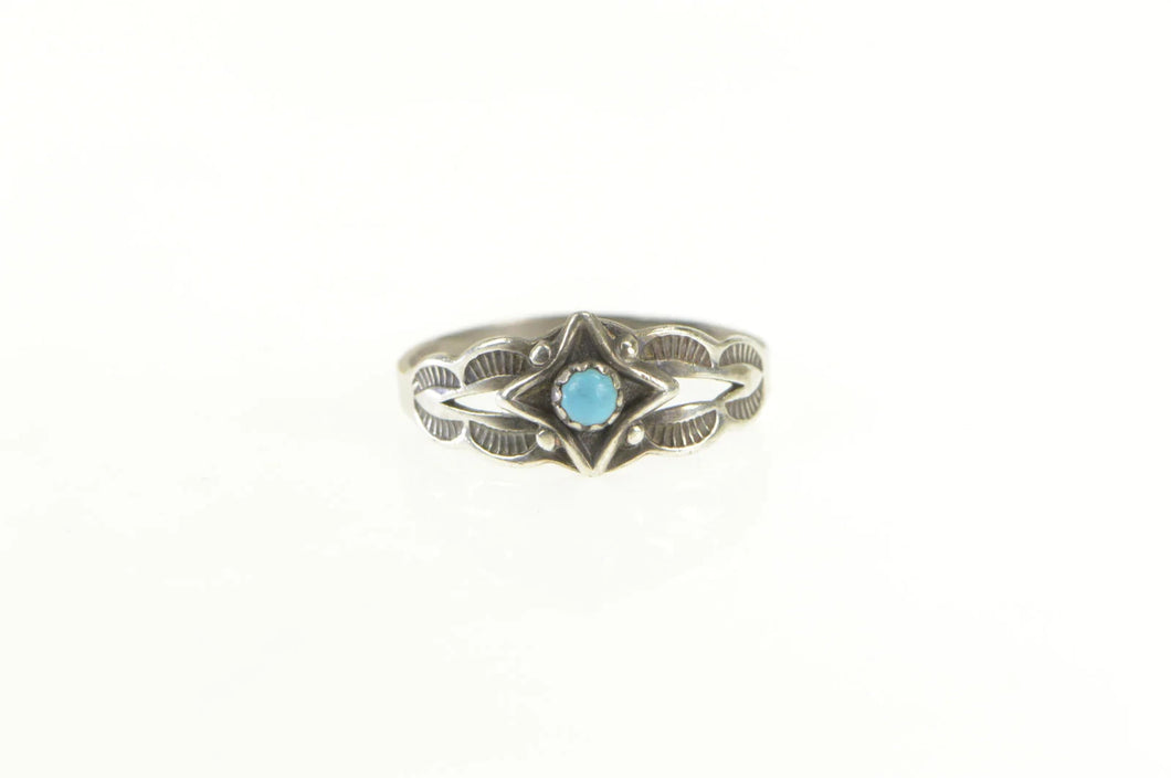 Sterling Silver Native American Turquoise Baby Child's Ring