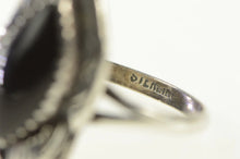 Load image into Gallery viewer, Sterling Silver Black Onyx Southwestern Artisan Leaf Feather Ring