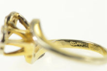 Load image into Gallery viewer, 14K Diamond Sapphire 1950&#39;s Two Stone Bypass Ring Yellow Gold