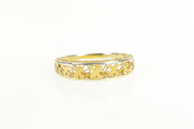 Load image into Gallery viewer, 14K Two Tone Fleur De Lis Filigree Lattice Domed Ring Yellow Gold