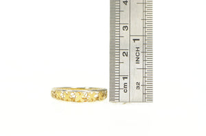 14K Two Tone Fleur De Lis Filigree Lattice Domed Ring Yellow Gold