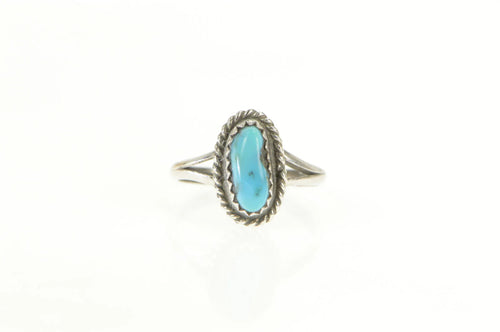 Sterling Silver Oval Turquoise Southwestern Artisan Cabochon Ring