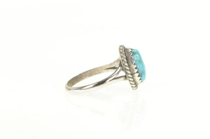 Sterling Silver Oval Turquoise Southwestern Artisan Cabochon Ring