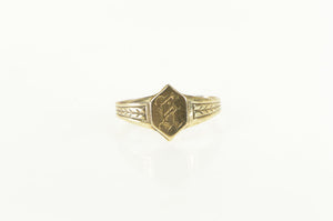 10K Victorian K Initial Monogram Letter Baby Ring Yellow Gold