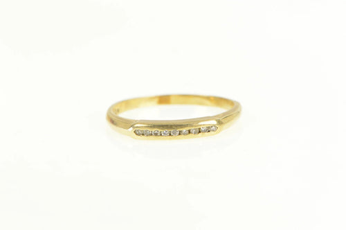 14K Classic Diamond Vintage Wedding Band Ring Yellow Gold