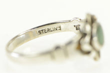 Load image into Gallery viewer, Sterling Silver Round Turquoise Inset Southwestern Artisan Ring