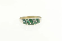 Load image into Gallery viewer, Sterling Silver Malachite Inlay Southwestern Artisan Ring