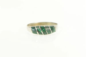Sterling Silver Malachite Inlay Southwestern Artisan Ring