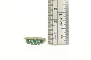 Sterling Silver Malachite Inlay Southwestern Artisan Ring