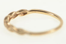 Load image into Gallery viewer, 10K Pave Diamond Twist Stackable Wedding Band Ring Rose Gold