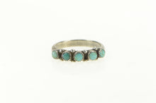 Load image into Gallery viewer, Sterling Silver Southwestern Turquoise Five Stone Artisan Ring