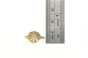 10K Diamond Domed Geometric Cluster Ring Yellow Gold