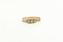 Load image into Gallery viewer, 14K Victorian Turquoise Ornate Baby Child&#39;s Ring Yellow Gold