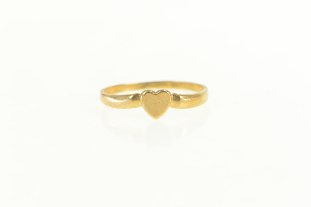14K 1940's Heart Monogrammable Love Symbol Ring Yellow Gold