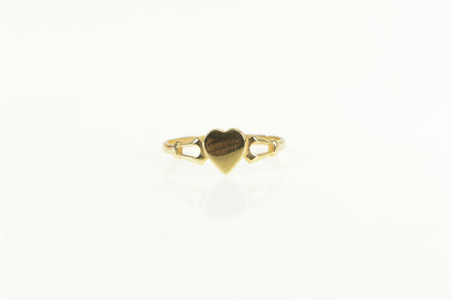 10K Vintage Heart Child's Love Symbol Baby Ring Yellow Gold