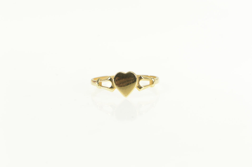 10K Vintage Heart Child's Love Symbol Baby Ring Yellow Gold