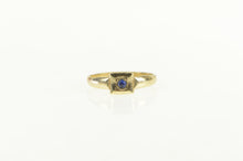 Load image into Gallery viewer, 10K Squared Sim. Sapphire Vintage Childs Baby Ring Yellow Gold