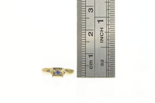 Load image into Gallery viewer, 10K Squared Sim. Sapphire Vintage Childs Baby Ring Yellow Gold