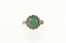 Load image into Gallery viewer, Sterling Silver Turquoise Southwestern Cabochon Flower Ring