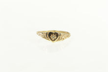 Load image into Gallery viewer, 10K Diamond Vintage Heart Love Baby Childs Ring Yellow Gold