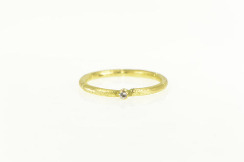10K Bamboo Pattern CZ Stackable Statement Band Ring Yellow Gold