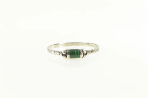 Sterling Silver Malachite Inlay Southwestern Handmade Ring