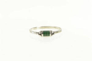 Sterling Silver Malachite Inlay Southwestern Handmade Ring