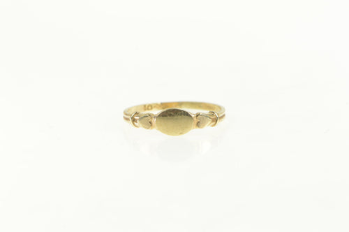 10K Oval Vintage Engravable Monogram Child's Ring Yellow Gold