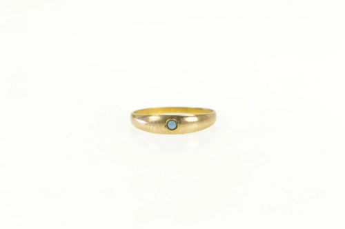 10K Victorian Turquoise Inset Child's Baby Ring Yellow Gold