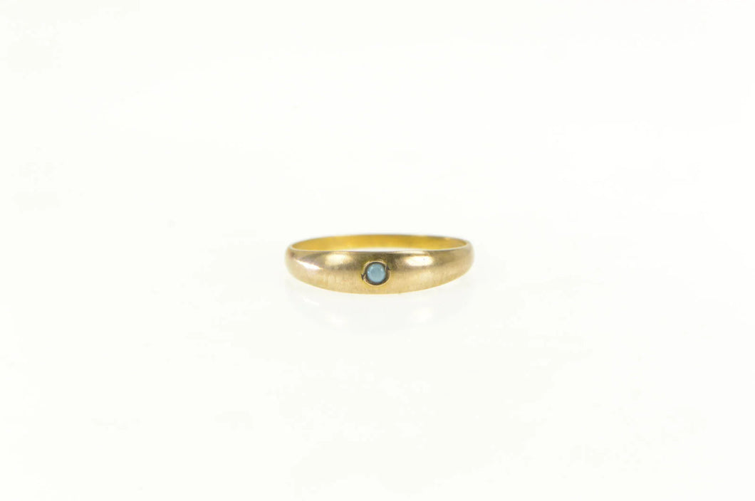 10K Victorian Turquoise Inset Child's Baby Ring Yellow Gold
