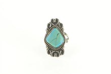 Load image into Gallery viewer, Sterling Silver Ornate Turquoise Cabochon Southwestern Ring