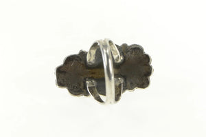 Sterling Silver Ornate Turquoise Cabochon Southwestern Ring